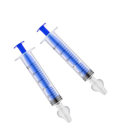 2pcs Nasal Irrigation for Baby  Nasal Wash Irrigation Baby Nasal Syringe Baby Nasal Aspirator with Reusable Silicone Nasal Tips for Rinsing  Nasal Spray  Nasal Hygiene (Blue)