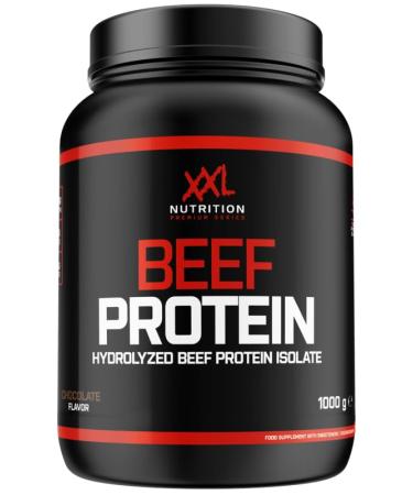 XXL Nutrition - Beef protein powder - Whey protein - 92.1% protein content cattle proteins hydrolyzed protein from beef - chocolate - 1000 grams