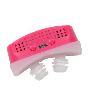 Jopwkuin Electric Prevent Snoring Device Micro Blower Electric Snoring Solution Device Low Noise Gas Supply Silicone Strap for Home Use(Red)