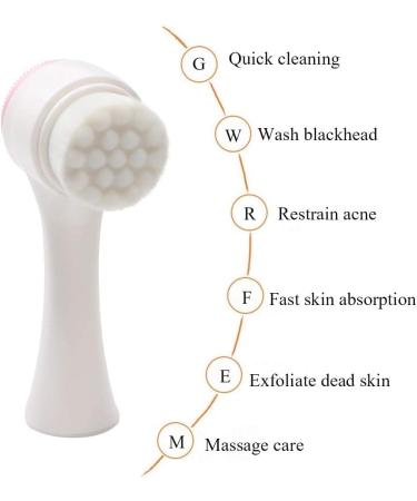 2 in 1 Face Brush for Cleansing and Exfoliating Facial Cleaner Brush Fashion Soft Double Sides Facial Deep Cleansing Brush Face Skin Care Clean Brush (Pink) - Buy Online on GoSupps.com