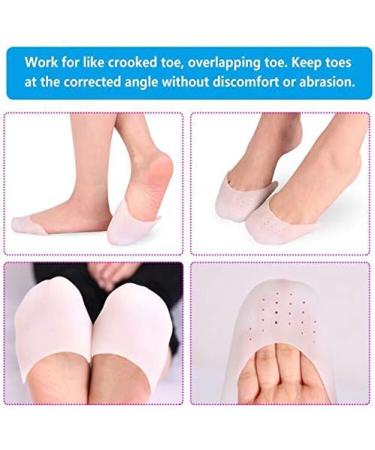 Silicone Ballet Pointe Toe Pads - 3 Pairs | Toe Cap Protector for High Heels & Ballet Shoes | Breathable White Toe Cushion Pads - Buy Online on GoSupps.com