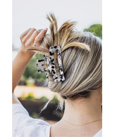Magicsky 4PCS Leopard Print Hair Claw Clips - Stylish Hair Accessories for Women - Large Size Brown - Buy Online on GoSupps.com