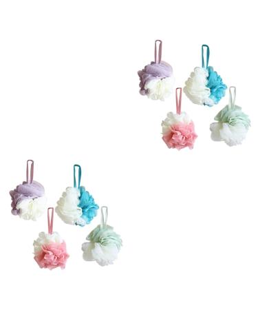 Didiseaon 2pcs Mesh Body Poufs Bath Loofah Sponge Mesh Pouf Bath Ball Bath Sponge Loofah Bath Accessories Bath Loofahs Bath Mesh Bath Sponge Shower Balls Two-Color H301 Bath Flower