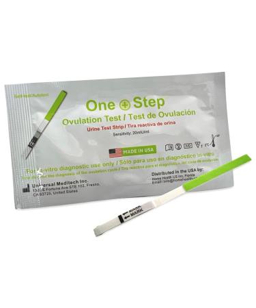 One Step 10 Ovulation Test Strips, LH Fertility Predictor Testing Kits, for Women Tracking When You are Ovulating, Accurate Clear Results - Made in The USA