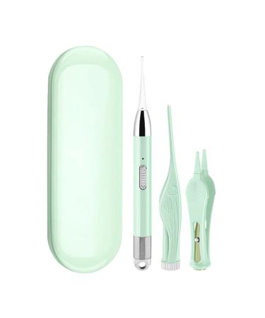 TARVIT Earwax Removal Products Ear Picks Ear Wax Removal Tools with LED Light Ear Spoon Digger Tweezers Nose Cleaning Pick Nipper (Color : Green)
