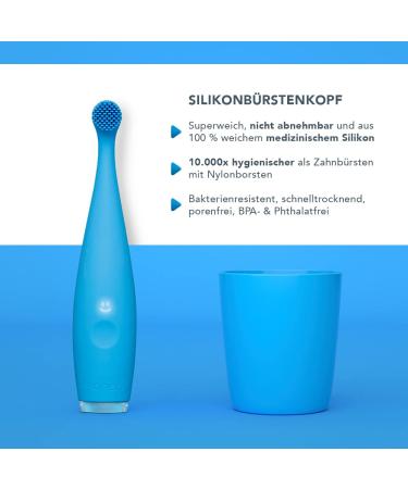 FOREO ISSA Baby Sonic Toothbrush for Ages 0-4 - Gentle & Fun in Bubble Blue Dino - Buy Online on GoSupps.com