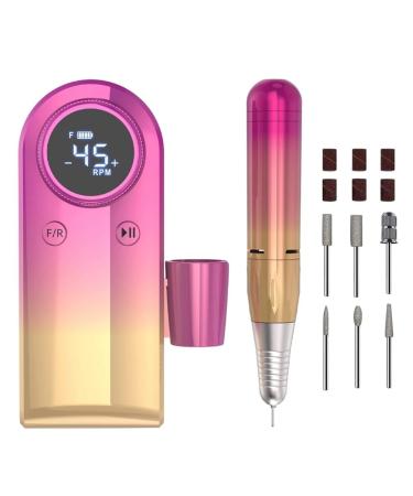 Bonkshire Electric Nail Drill For Acrylic Gel Nails Manicure Pedicure Polishing Shape Tools For Home Salon Use Multifunctional A Gradient Gold