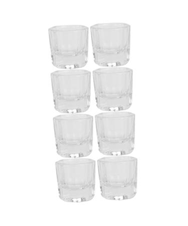 Beaupretty 8 Pcs Manicure Tools Dappen Dish for Acrylic Nails Acrylic Dappen Nail Acrylic Container Mixing Manicure- Glass Cups Bowls Jewelry Kit Nail Tools Manicure Glass Dishes Bracket Mini