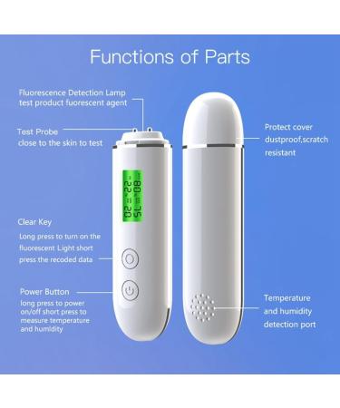 GUIJIALY Skin Water Cheek Elastic Skin Age Test Meter Face Skin Moisture&Oil Content Skin Analyzer Fluorescent Agent Detector Easy to Use - Buy Online on GoSupps.com
