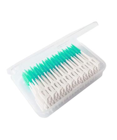 SUPVOX Interdental Brushes Dental Floss Sticks Portable Mouth Tooth Clean 160pcs (Light Green)