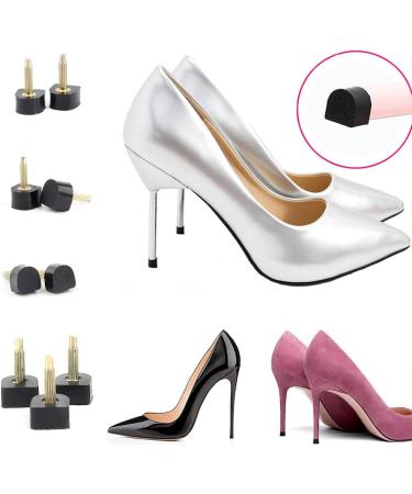 6 Pairs Non-Slip Black High Heel Replacement Tips for Women - Size 11-13 mm - Buy Online on GoSupps.com