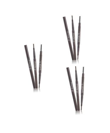 TOVINANNA 3pcs 2 1 Eyebrow Pencil Waterproof Rotate Eyebrow Pencil Microblading Pen 3d Eyebrow Brush Spiral