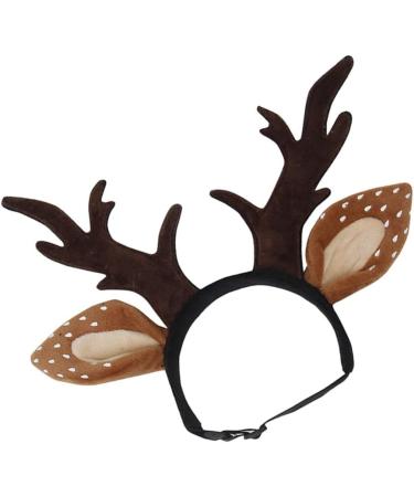 POPETPOP Dog Antlers Costume-Dog Elk Antler Reindeer Hat Cap Cat Christmas Costume Outfits Cat Headwear Small Big Dog Hat Headwear Hair Grooming Accessories-Large - Buy Online on GoSupps.com