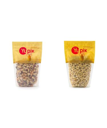 Yupik Brazil Nuts Broken 1 Kg & Raw Cashews Large Unsalted Nuts 1Kg Nuts Broken + Raw Cashews Large 1 kg (Pack of 1)