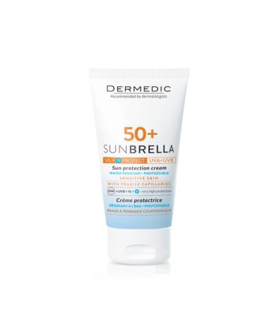DERMEDIC SUNBRELLA SPF50+ Face Cream for Sensitive Skin & Weak Capillaries - 50g | Ultimate Sun Protection - Buy Online on GoSupps.com