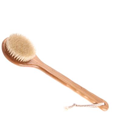 Lurrose Bamboo Bath Body Brush with Long Handle and Natural Boar Bristles - Buy Online on GoSupps.com