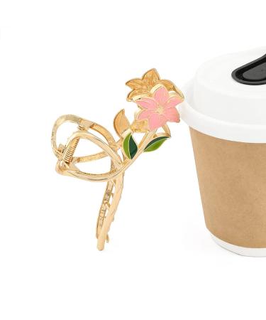 6PCS Metal Flower Hair Claw Clips Set - Vivid Tulip Rose Sunflower Fishtail Butterfly Hair Accessories for Women and Girls - Buy Online on GoSupps.com