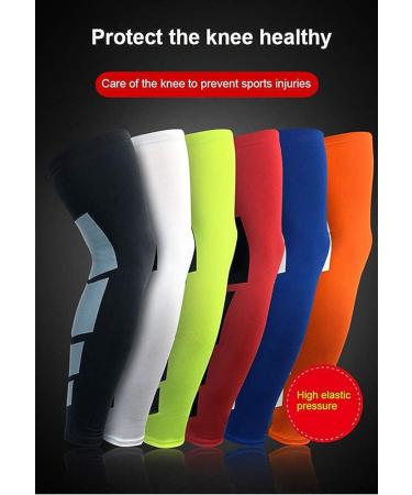 Dexlary Long Compression Knee Sleeves for Men and Women - Green, Large - Ideal for Basketball, Cycling, Sports, and Arthritis Support - Buy Online on GoSupps.com