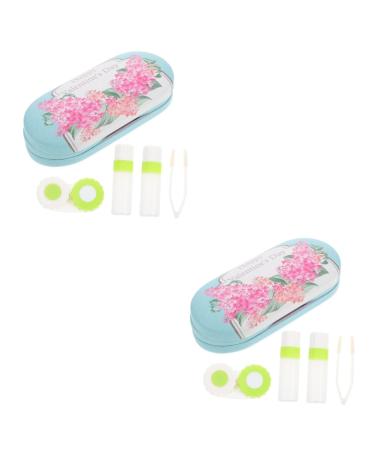 Gatuida 2 sentences Double -layer glasses case glasses stand holder Portable lentil holder Contact lens solution travel accessories Contact lens container for the outdoor area replaceable glasses case