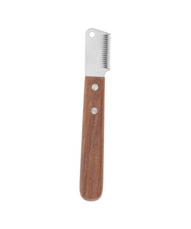 Dog Stripping Knife Pet Shedding Tools Eliminate Knots Reduce Hair Loss Professional Dog Plucking Knife with Wooden Handle for Pets