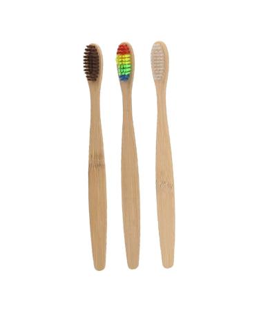 FRCOLOR 3pcs Toothbrush Charcoal Wooden Travel Disposable Set