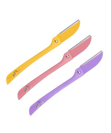 Eyebrow Razor Foldable Multipurpose Razor for Women Men Eyebrow Facial Hair 3 Pack