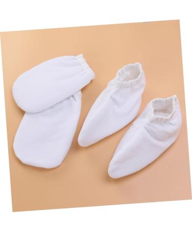 minkissy 2 Pairs Spa Gloves Insulated Gloves Foot Spa Cover Bath Treatment Mitt Hand Treatment Mitts Paraffin White Thicken - Buy Online on GoSupps.com