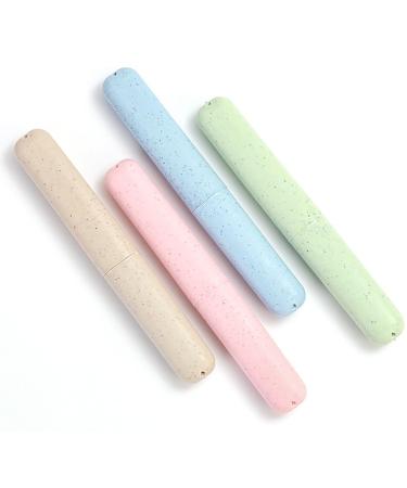 4 pieces of the toothbrush portable case portable toothbrush and toothpaste holder with storage box for camping outdoors and travel (small)