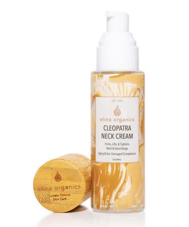Elina Organics Cleopatra Neck Cream 2oz - Anti-Aging Moisturizer with Colloidal Gold & Silk Peptides | Reduce Neck Wrinkles & Lift Skin Naturally - Buy Online on GoSupps.com