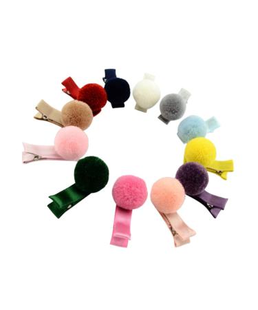 Lurrose 12pcs Pom Pom Ball Hair Clips | Cute Alligator Hairpins | Fur Ball Christmas Hair Clips - Perfect for Kids & Teens - Buy Online on GoSupps.com