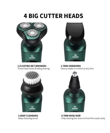 Head Shavers for Bald Men - 4 in 1 Smart Electric Razor with LCD Display USB Rechargeable & Washable | Multi-function Beard Knife - Buy Online on GoSupps.com