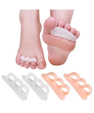 Bodya 4 pieces of soft gel for overlapping toes bale toes toe corrector for women and men to relieve foot pain