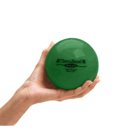 THERABAND Soft Weight, 4.5" Diameter Hand Held Ball Shaped Isotonic Weight for Strength Training and Rehab Exercises Green - 4.4 Lbs