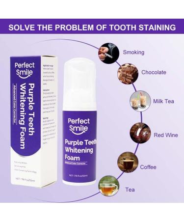 Perfect Smile Teeth Whitening Foam - Purple Color Corrector & Stain Removal - 50ml | International Shipping - Buy Online on GoSupps.com