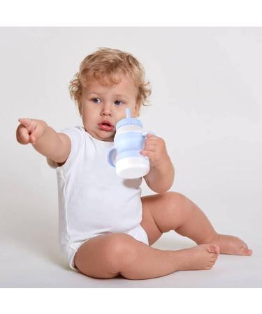 ANTUREBAY Toddler Cups with Straws - Spill Proof Silicone Sippy Cup 6 oz for Baby 6+ Months (Pink/Blue) - Buy Online on GoSupps.com