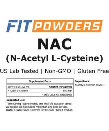 FitPowders N-Acetyl L-Cysteine (NAC) Powder 100g with Scoop - Premium Quality - Buy Online on GoSupps.com