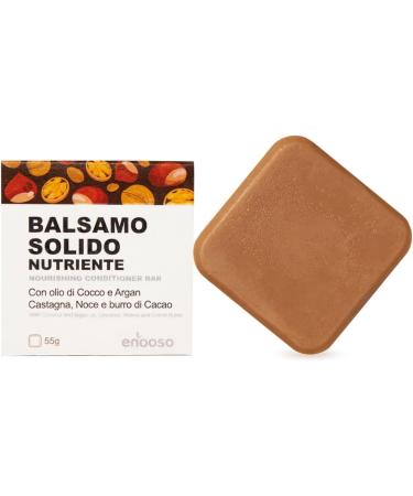 ENOOSO Enooso - Organic Natural Solid Balm for Curly Hair - Nourishing with Argan & Coconut Chestnut & Walnut Oil - 55g - 100% Vegan