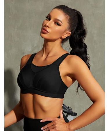 Wingslove High Impact Sports Bra | Non-padded Wirefree Workout Bra | Bounce Control | Black 38DDD - Buy Online on GoSupps.com