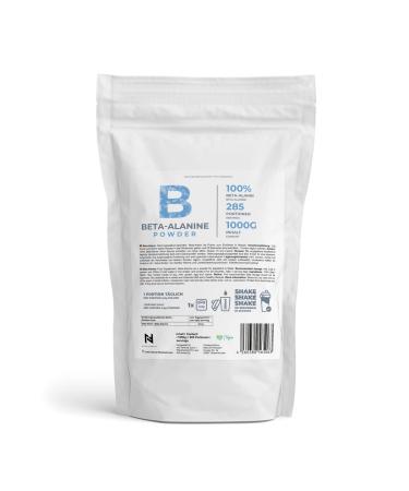 NF24 Beta Alanine Powder 1Kg | Neutral without additives | Highly dosed vegan & pure beta-alanine | 285 servings per bag