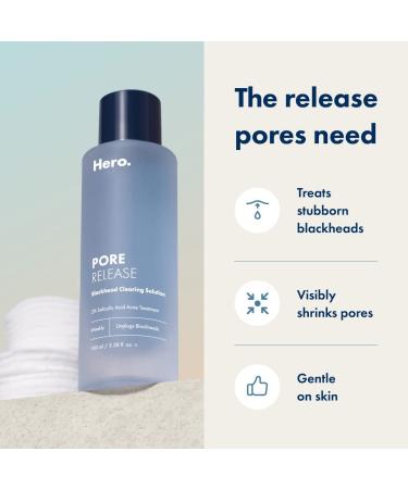 Hero Cosmetics Pore Release Blackhead Clearing Solution - Exfoliating Toner with BHA, PHA, AHA & 2% Salicylic Acid - 100ml - Buy Online on GoSupps.com