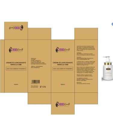  OBBBeaut MIRACLE BRIGHTENING CREAM OBBBEAUTY with collagen and vitamin E.500Ml. (Not intended to be used alone if this is your first use) - Buy Online on GoSupps.com