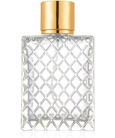 Enslz 100ml/3.4Oz Clear Glass Fine Mist Atomizer Portable Square Refillable Empty Perfum Spray Bottle Travel Atomizer Bottle Gold Cap - Buy Online on GoSupps.com