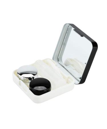 Modern Contact Lens Container with Mirror - Stylish & Hygienic for Home Office & Travel (Black) - Buy Online on GoSupps.com