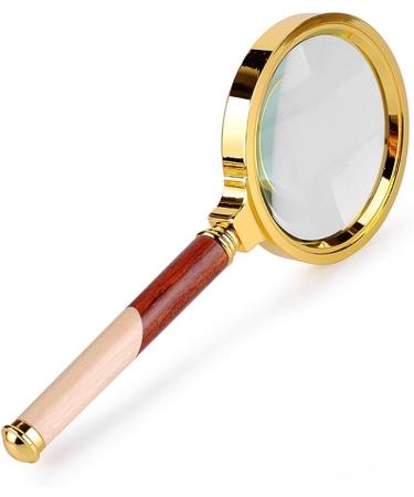 Magnifiers 5 Times The Hand-held Magnifying Glass Reading Old Children Reading Books 70mm5 Times Optical Glass Wooden Handle Class to Send Parents Reading Aids - Buy Online on GoSupps.com