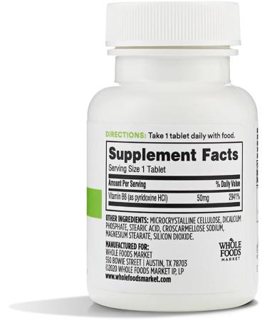 365 by Whole Foods Market Vitamin B6 50Mg 50 Tablets (Pack of 2) 50 Count (Pack of 2) - Buy Online on GoSupps.com
