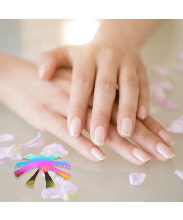 Easy French Smile Cut Line Edge Nail Cutter Acrylic Easy French Smile Cut V Line Tips Manicure Edge Trimmer Almond Shape Pro 9 Size Nail Art Template Tool (3Pcs - Colorful) - Buy Online on GoSupps.com