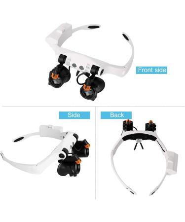SDADS Headband Magnifier Eye Loupes Eyeglass Style Hands-Free Magnifying Glass Multiple Magnifications with Warm and Cool LED Lights - Buy Online on GoSupps.com