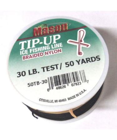 Mason Tip-Up Ice Fishing Line, Braided Nylon, Black, 30# Test, 50 Yd #50TB-30