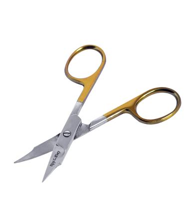 Nose Ear Hair Grooming Scissors Hair Removal Scissor Hair Clippers Eyebrow Eyelash Trimming Scissors Men's Beard Mustache Care Scissors-Hair Cutting Scissors Facial (Gold)