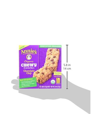 Annie's Organic Chewy Granola Bars - Chocolate Chip, 6 Bars (12-Pack) - Healthy Snack - Buy Online on GoSupps.com